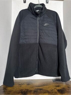 New Balance Men's Full Zip Fleece Jacket Quilted  Black Pockets Size XL NEW Tags